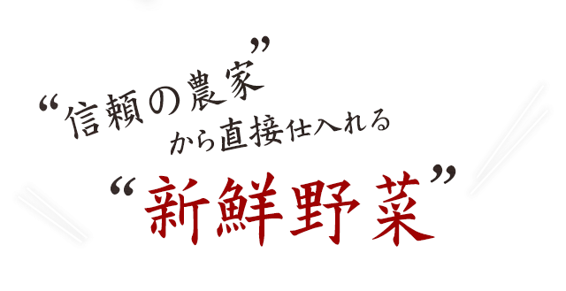 信頼の農家から直接仕入れる”新鮮野菜”